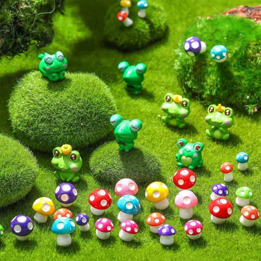 Mini Mushrooms and Frogs